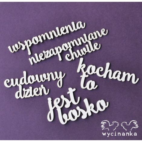 Tekturka Wycinanka Happy Days - Zestaw napisów #1, 5szt